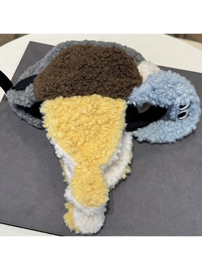 Haila - Patchwork Fuzzy Earflap Winter Hat