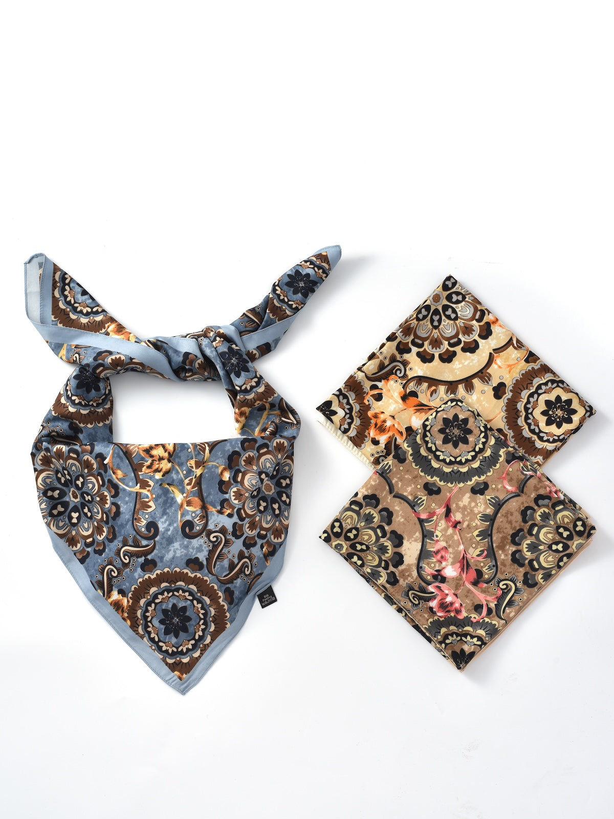 Scarvii - Floral Print Square Scarf