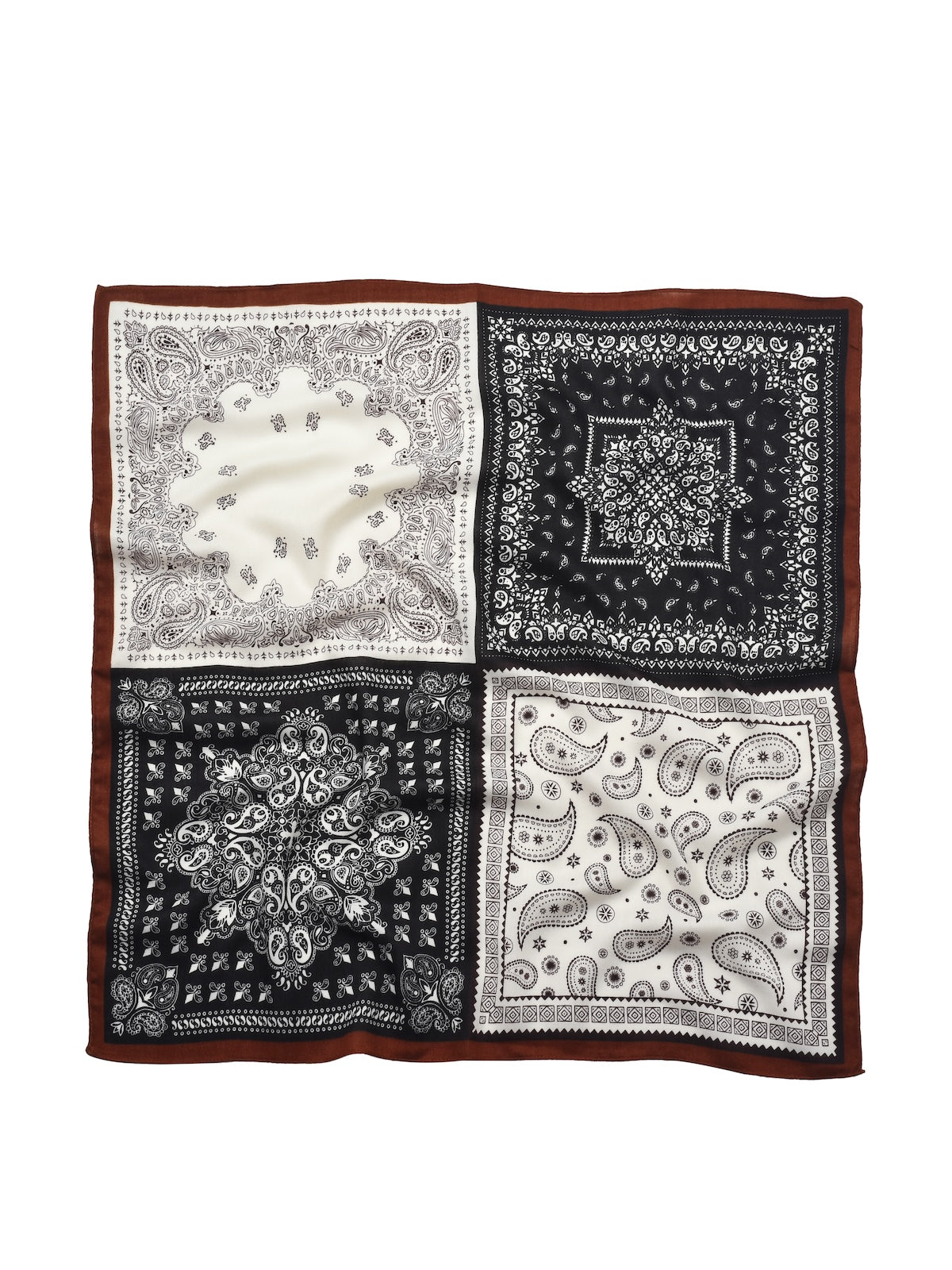 Scarvii - 27'' Paisley Patchwork Square Scarf - Vintage & Elegant