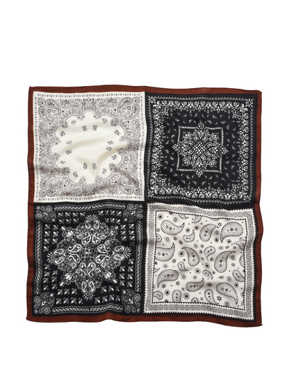 Scarvii - 27'' Paisley Patchwork Square Scarf - Vintage & Elegant