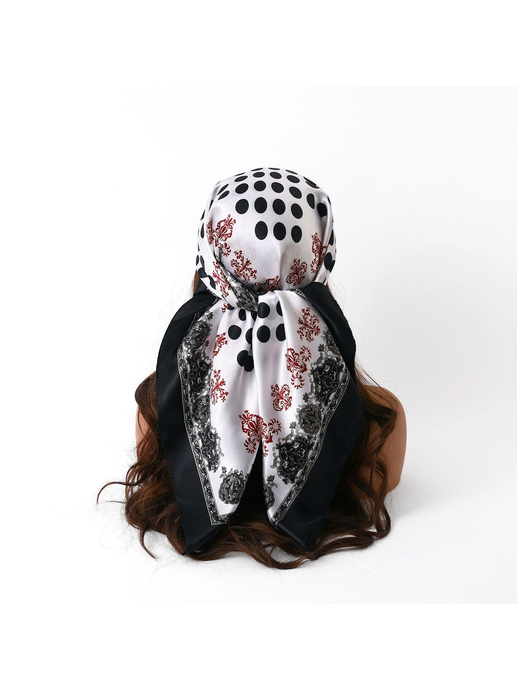Scarvii - Polka Dot Ornate Border Square Scarf