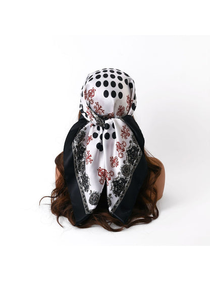 Scarvii - Polka Dot Ornate Border Square Scarf