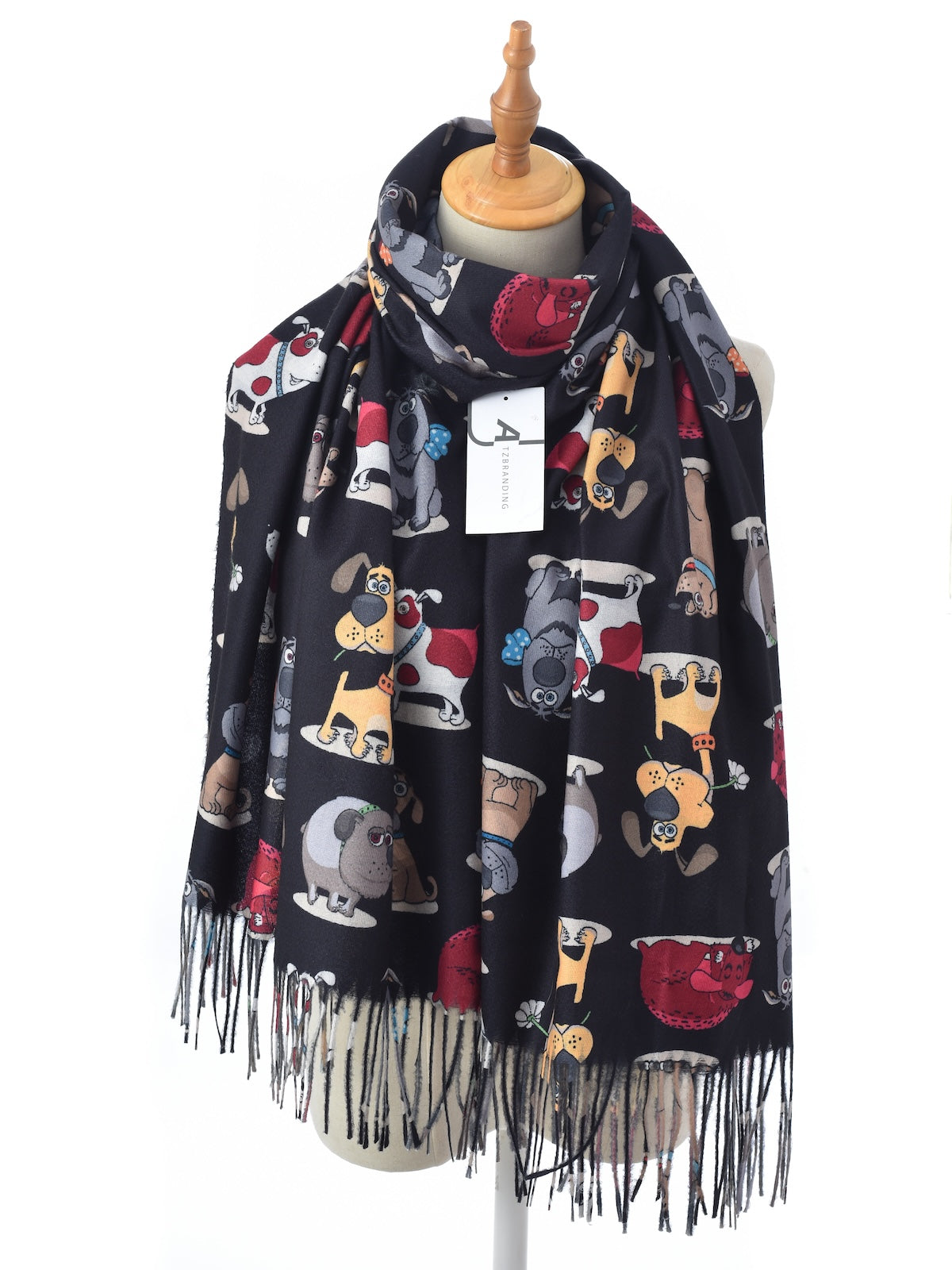 Scarvii – Cartoon Pup Print Winter Scarf