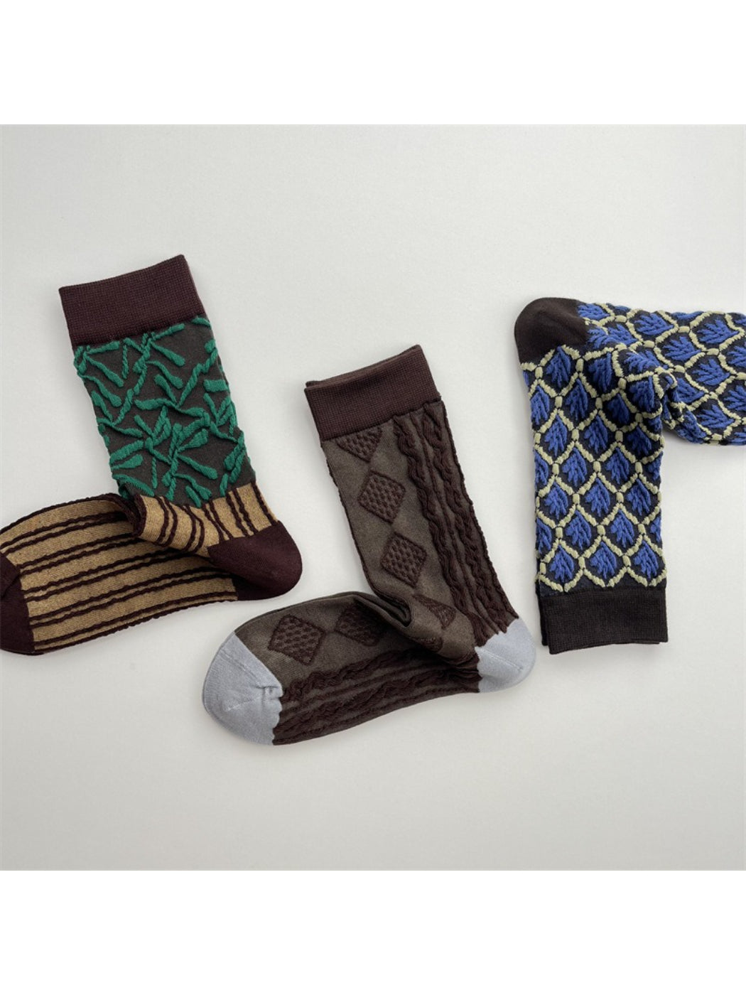 Rufia - Textured Geometric Knit Crew Socks product image 2