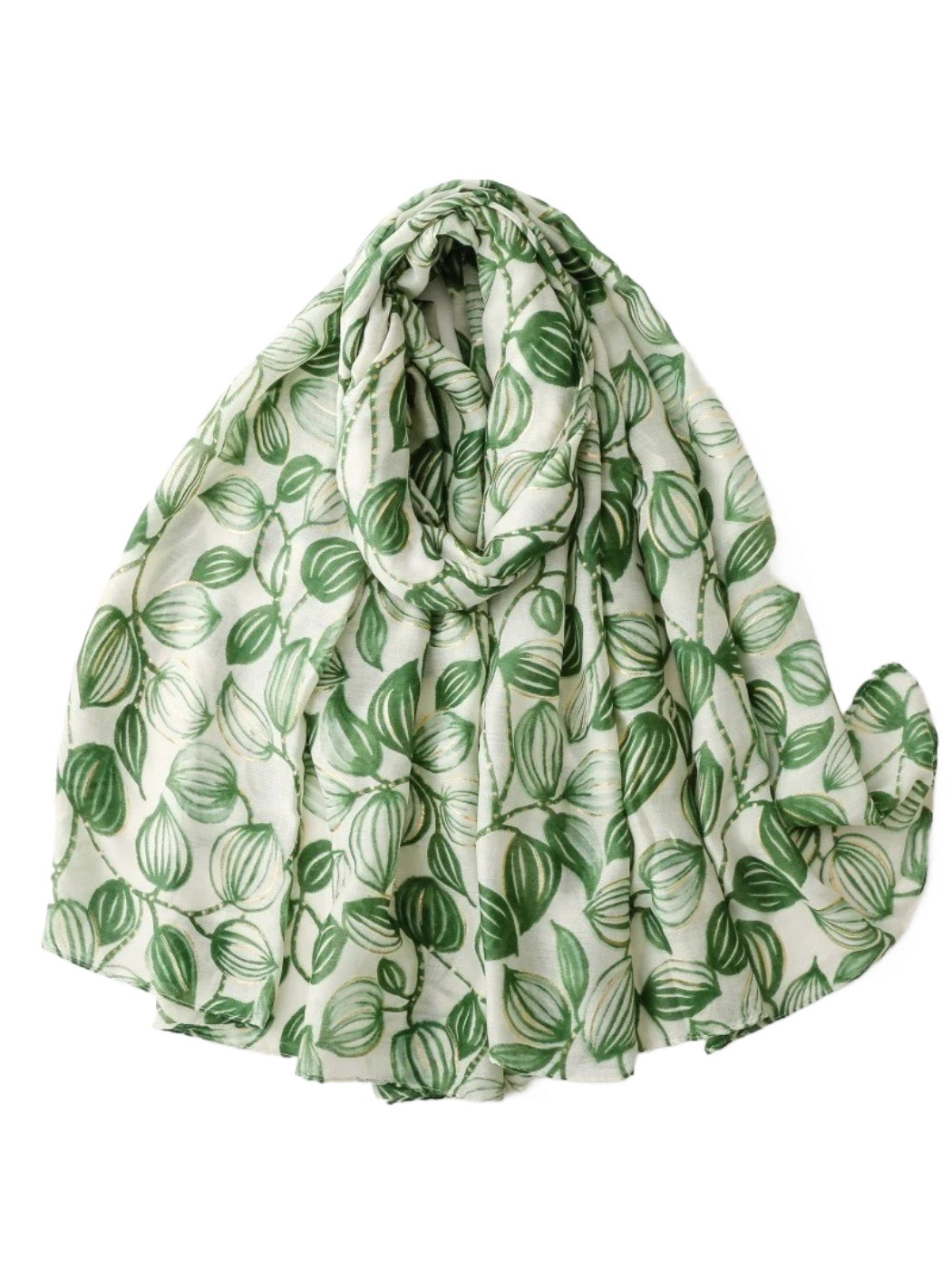 Scarvii - Foil Bud Print Lightweight Wrap Scarf