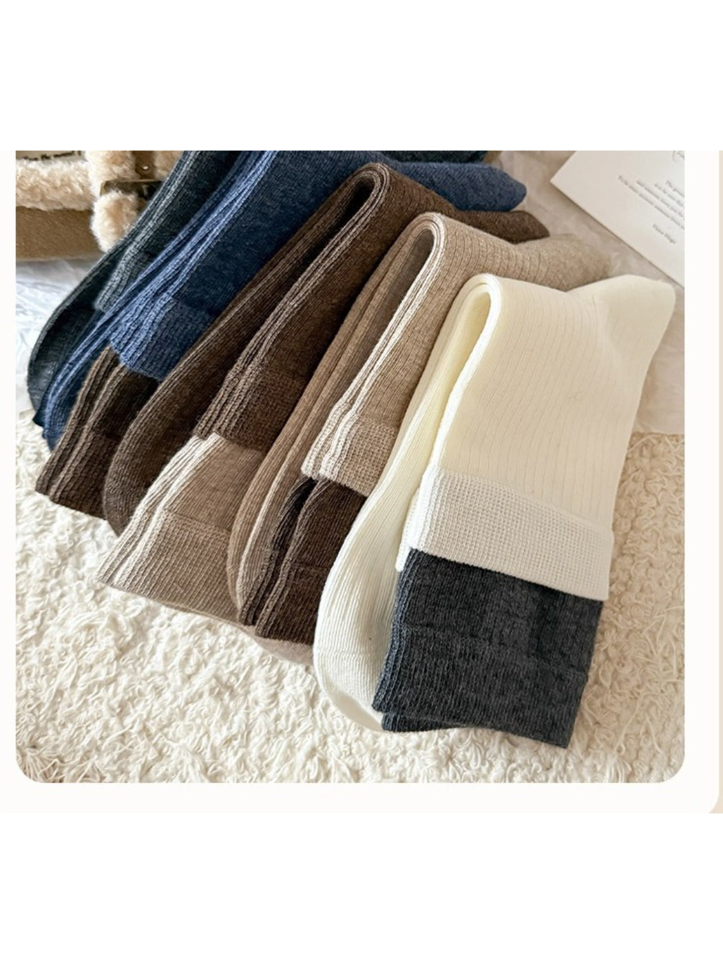 Rufia - Color Block Knit Crew Socks