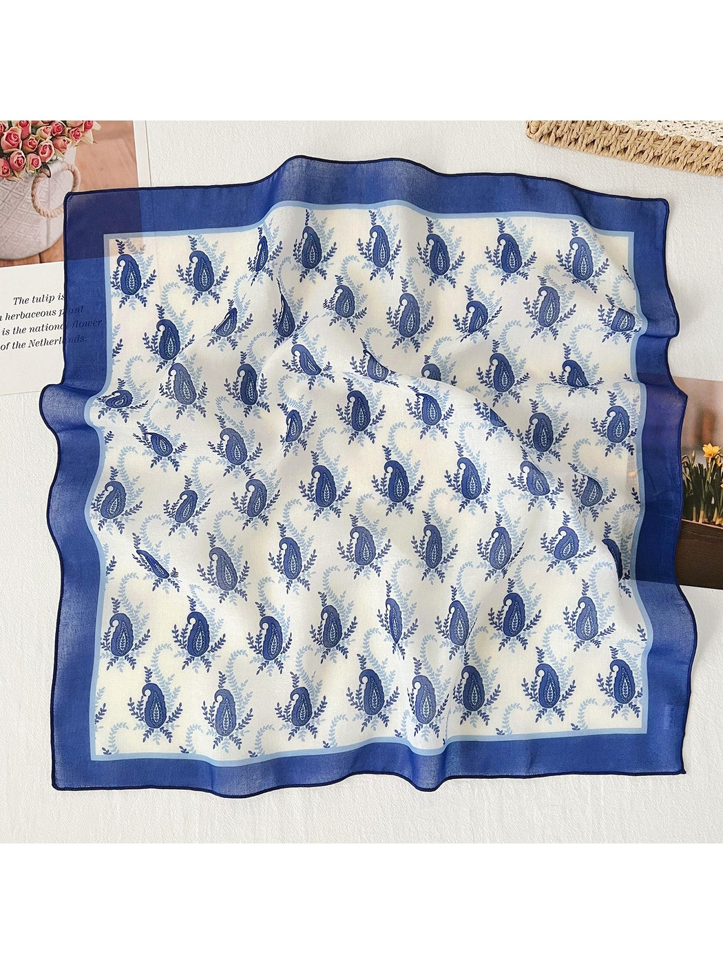 Scarvii - Decorative Paisley Motif Square Scarf