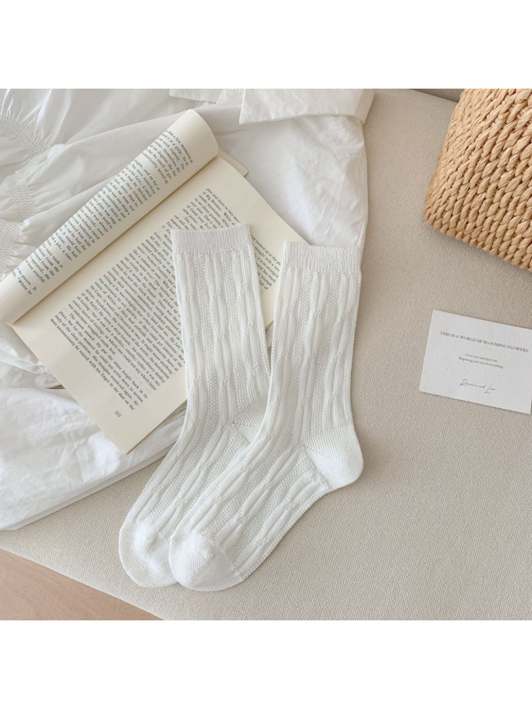 Rufia - Classic Cable Knit Crew Socks