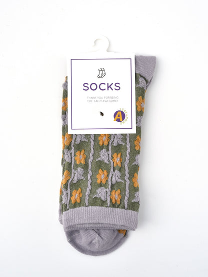Rufia - Floral Knit Socks - Vintage & Stretchy
