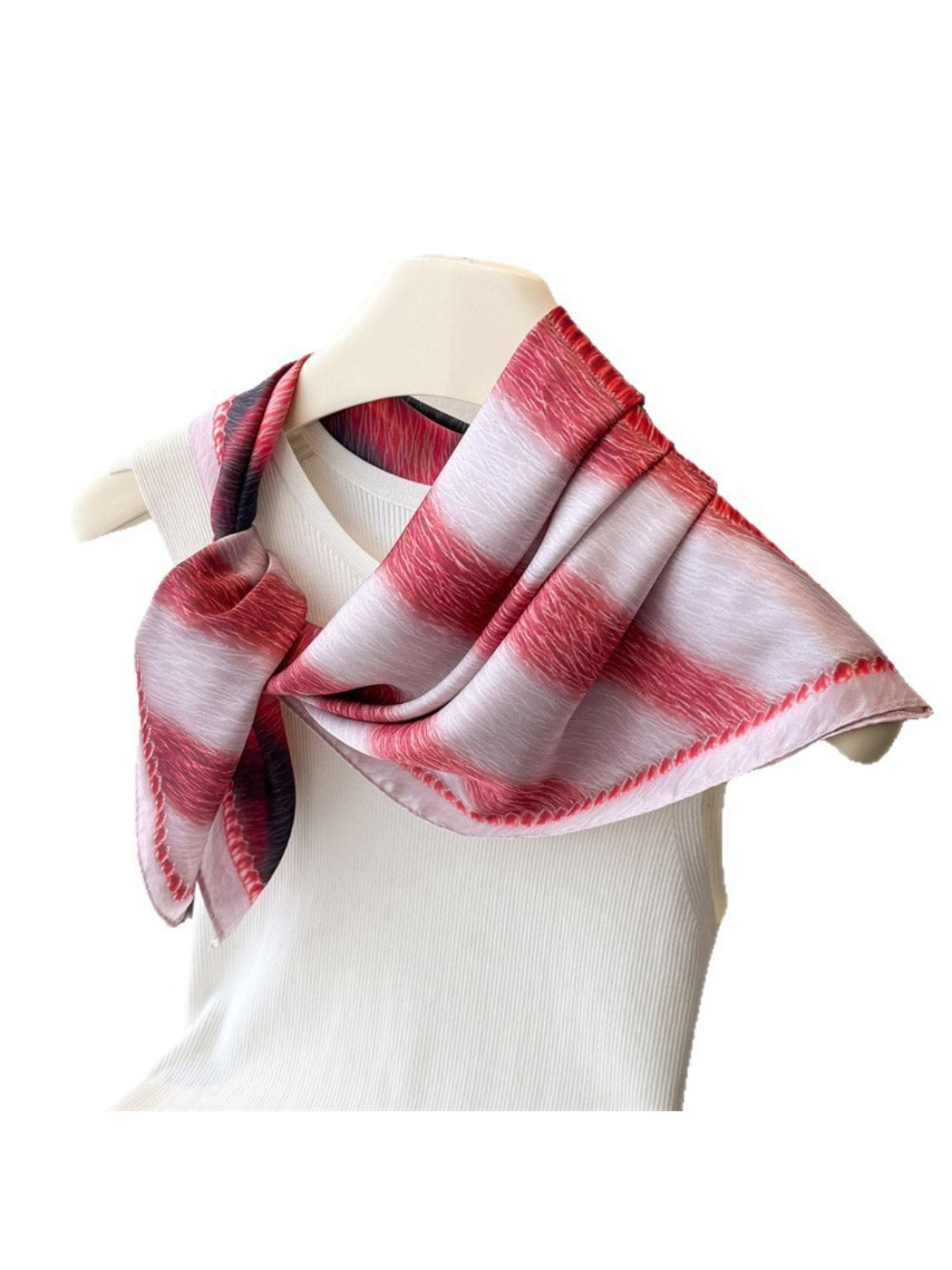 Scarvii - Animal Print Stripe Square Scarf