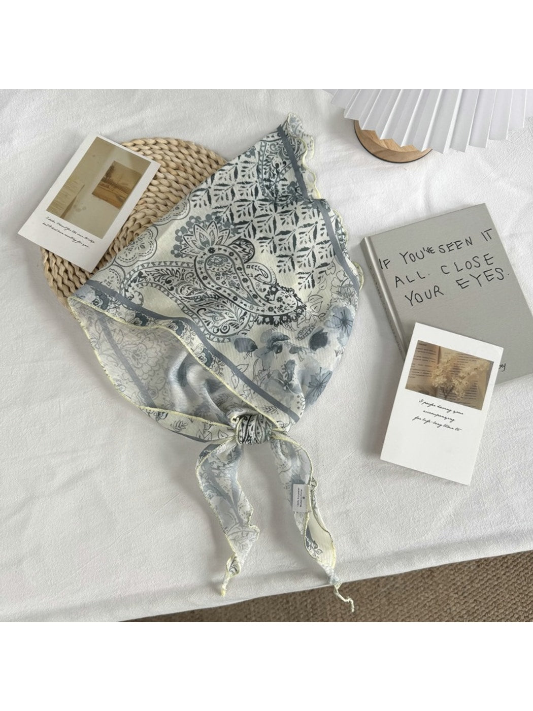 Scarvii - Paisley Print Triangle Bandana Scarf