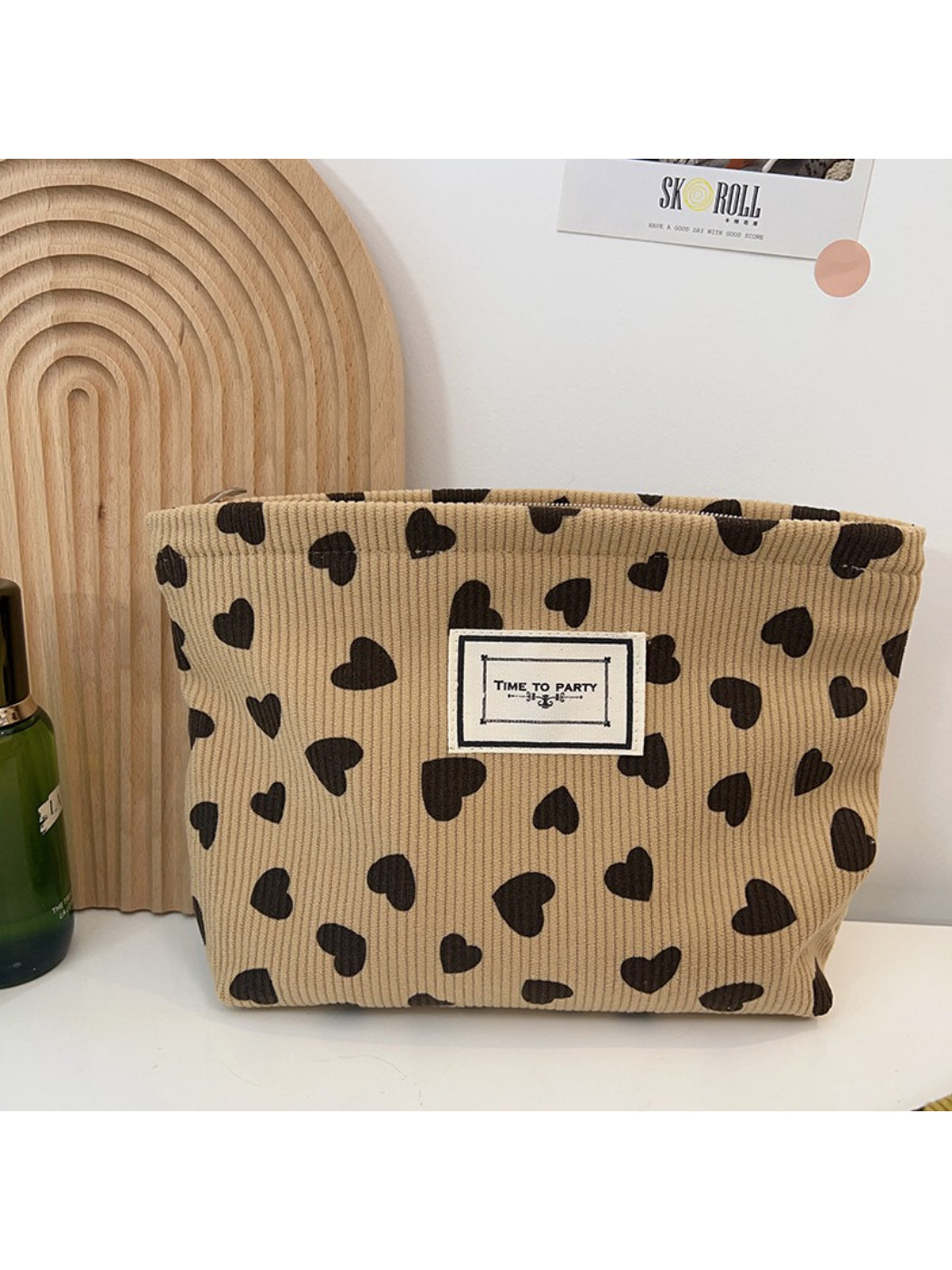 Cosbai - Heart Pattern Everyday Cosmetic Pouch