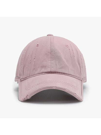 Haila - Adjustable Distressed Curved Brim Baseball Cap