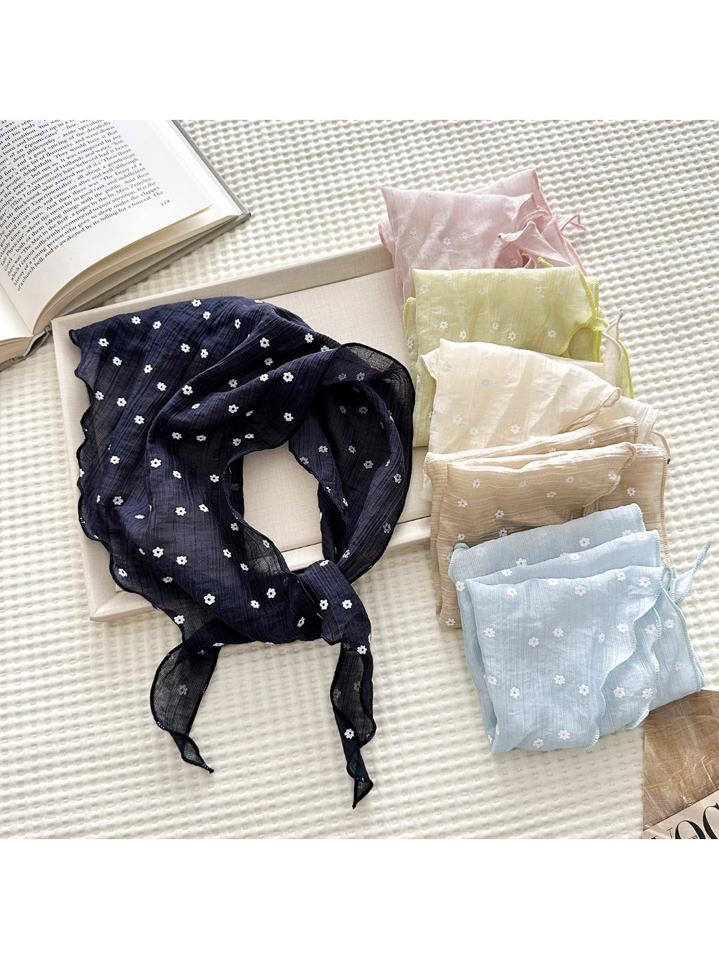 Scarvii - Ditsy Daisy Ruffle Edge Scarf