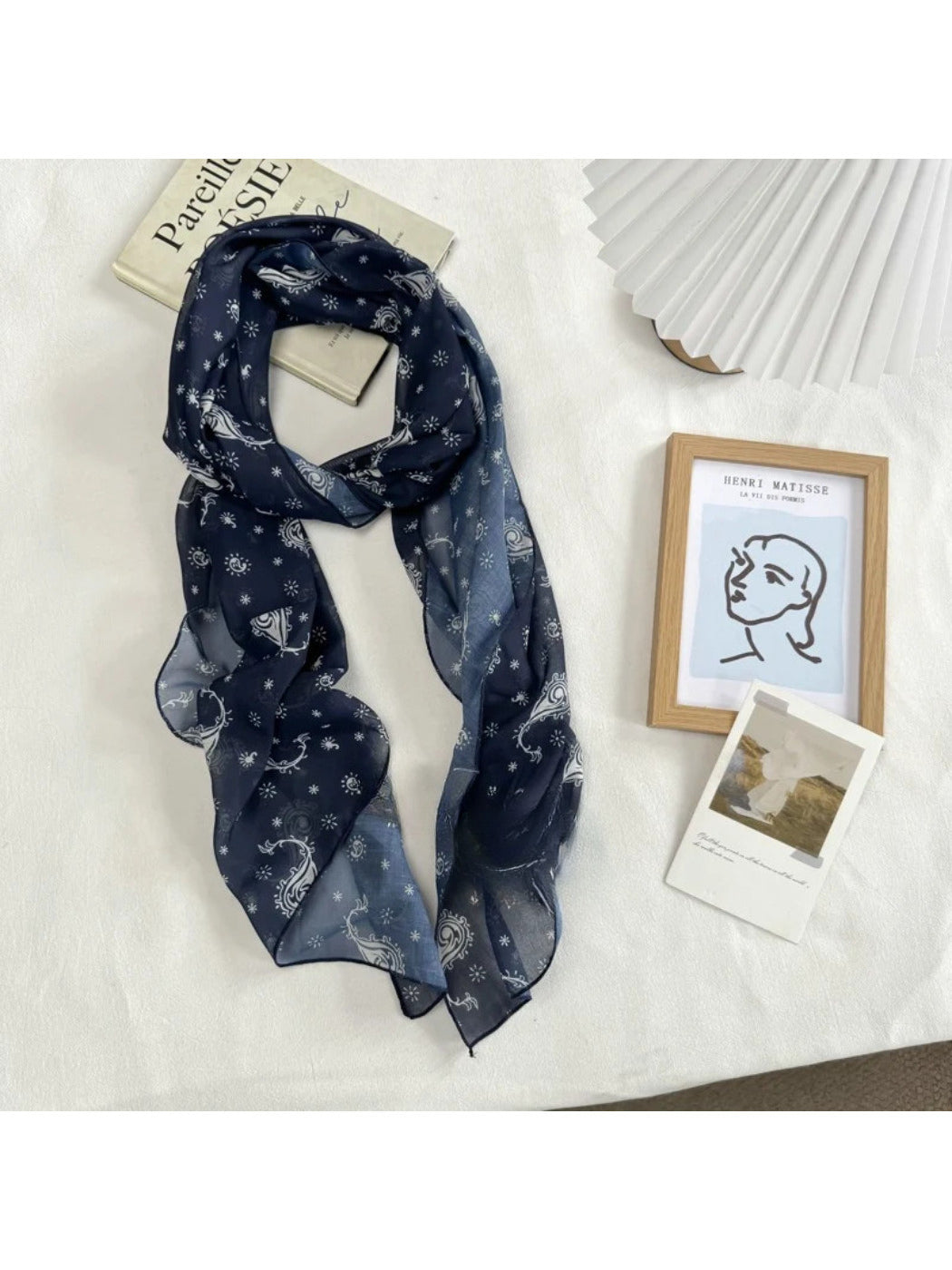 Scarvii - Sheer Floral Printed Scarf