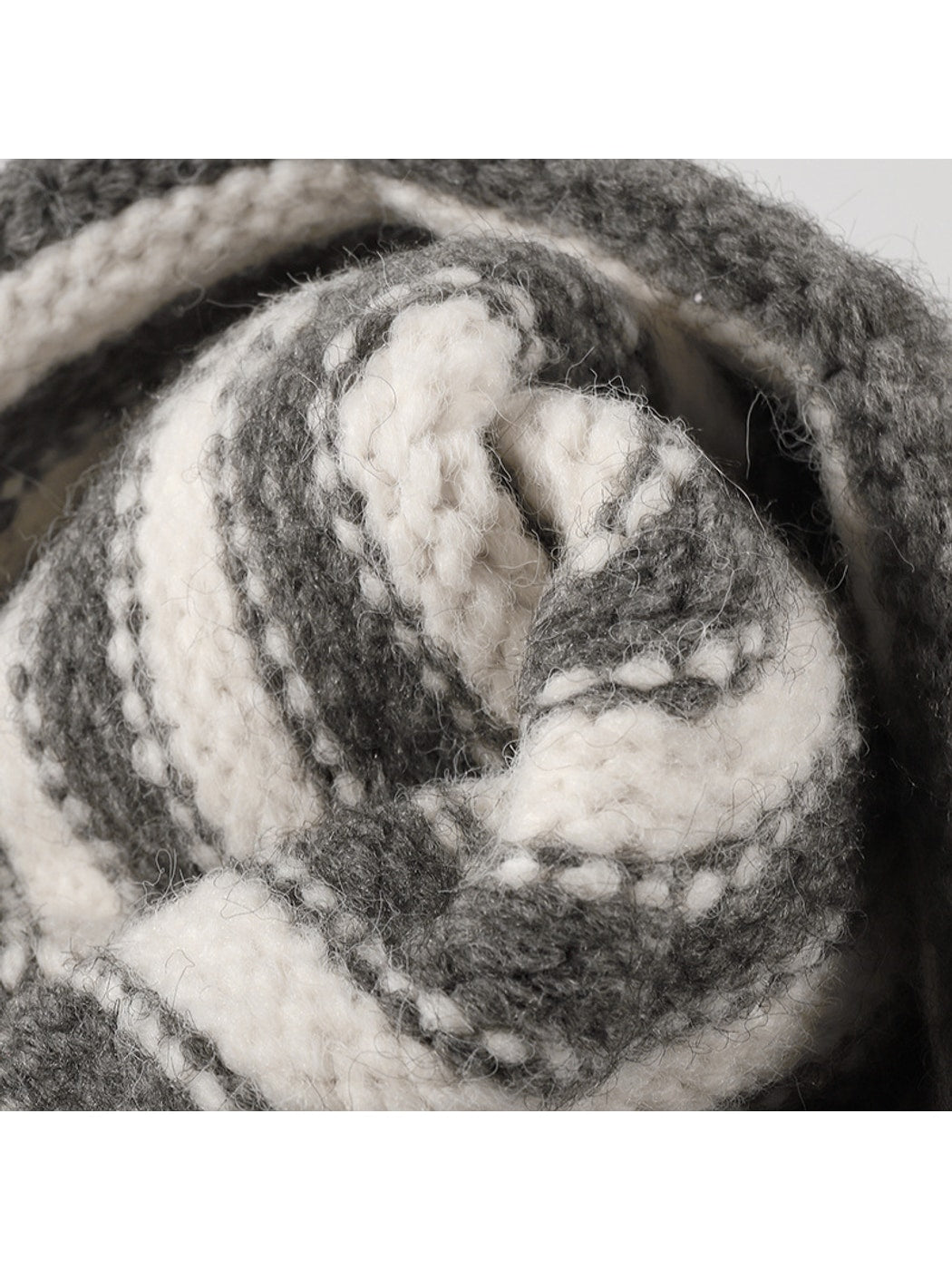 Haila - Striped Pom Ear Flap Knit Winter Hat