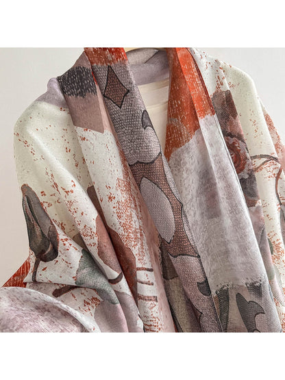 Scarvii - Vibrant Oil-Painting Style Abstract Scarf