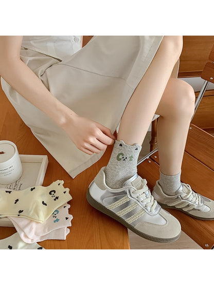 Rufia - Cute Cat Letter Print Everyday Crew Socks product image 3