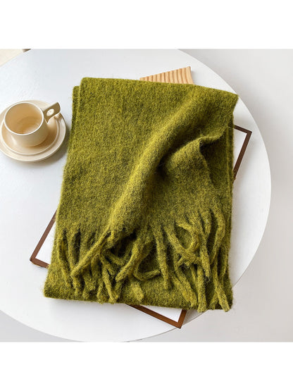 Scarvii - Brushed Solid Color Fringe Scarf