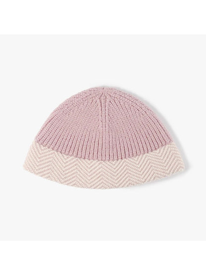 Haila - Herringbone Cuff Textured Knit Beanie