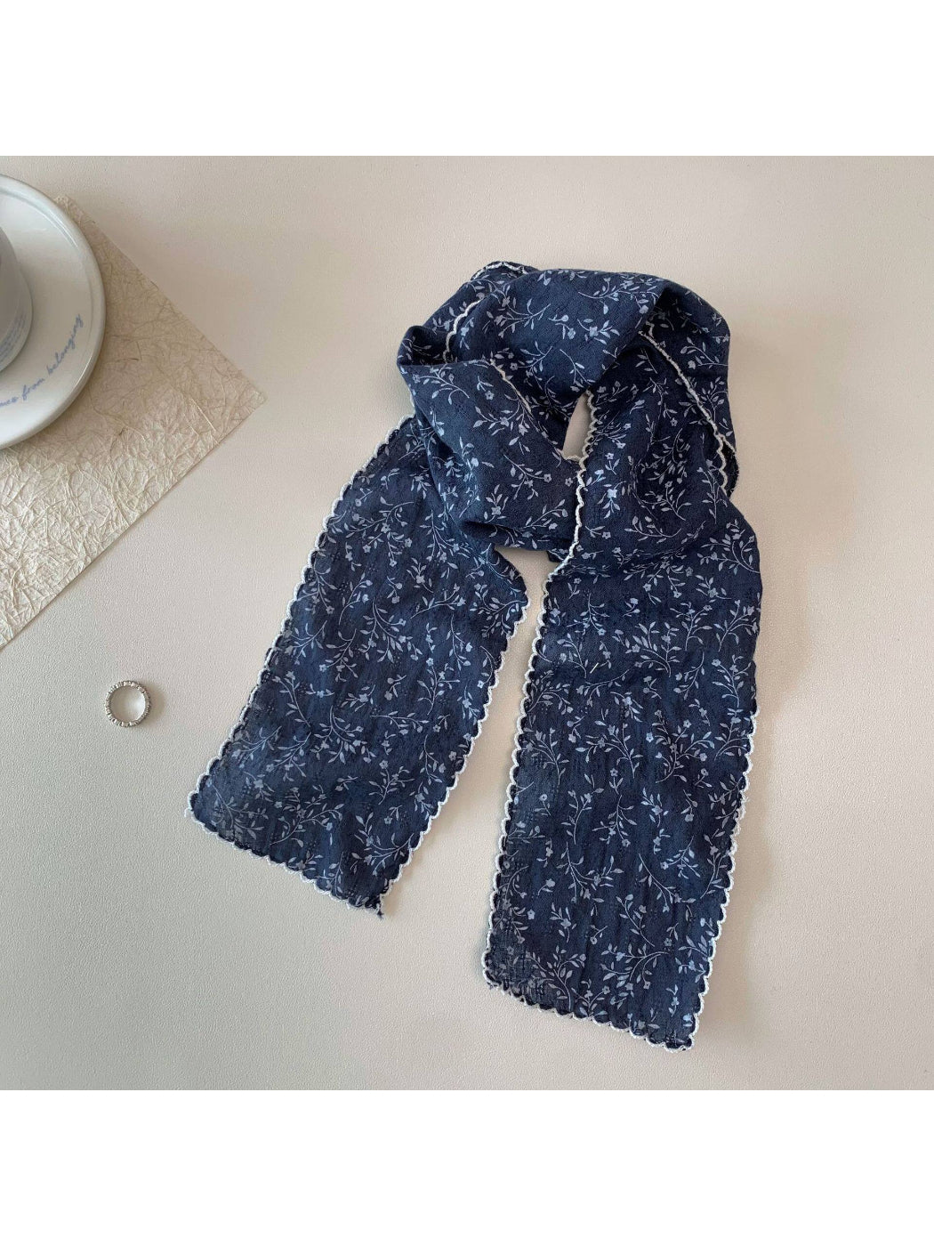 Scarvii Floral Embroidered Skinny Scarf product image