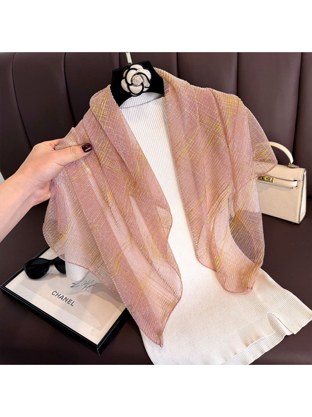 Scarvii - Lightweight Metallic Line Scarf