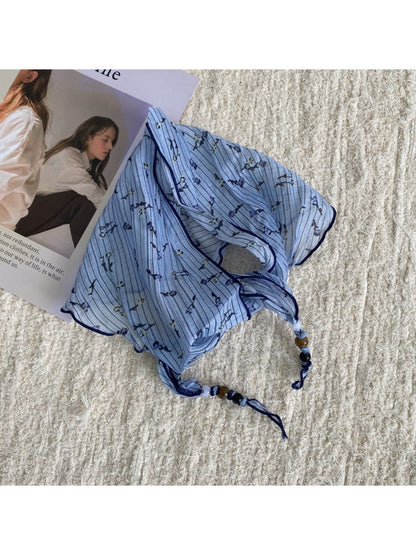 Scarvii Patterned Triangle Scarf with Beaded
