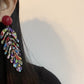 Bohemian Acetate Tassel Leaf Earrings