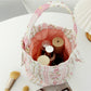 Cosbai soft floral drawstring handbag with pink and white flower pattern
