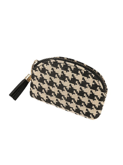Cosbai - Houndstooth Pattern Coin Purse for Women