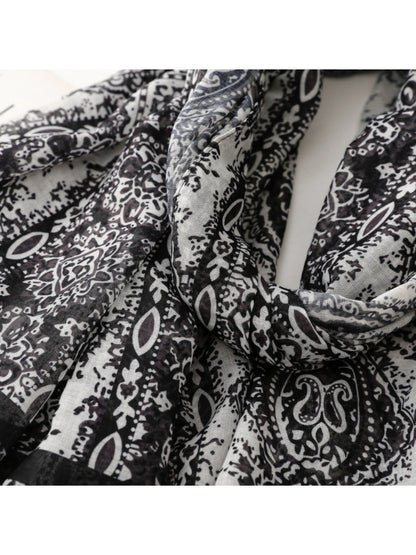 Scarvii - Contrast Panel Tassel Scarf