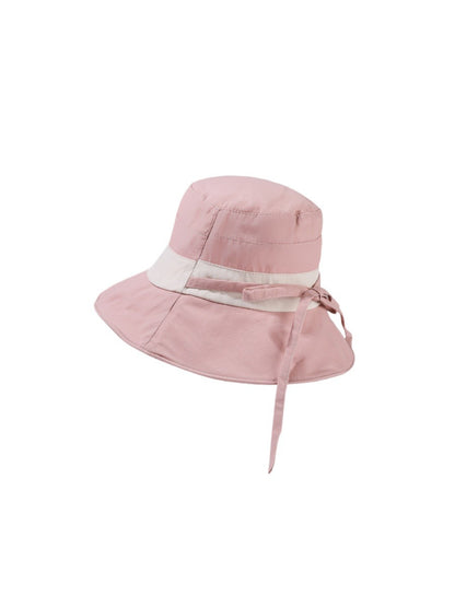 Back view of Haila ribbon band bucket hat highlighting the seam details