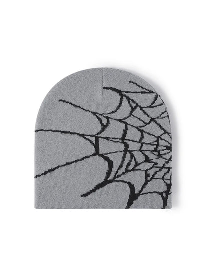 Haila - Spiderweb Graphic Brimless Knit Beanie