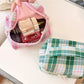 Cosbai - Handheld Plaid Toiletry Organizer Pouch Bag