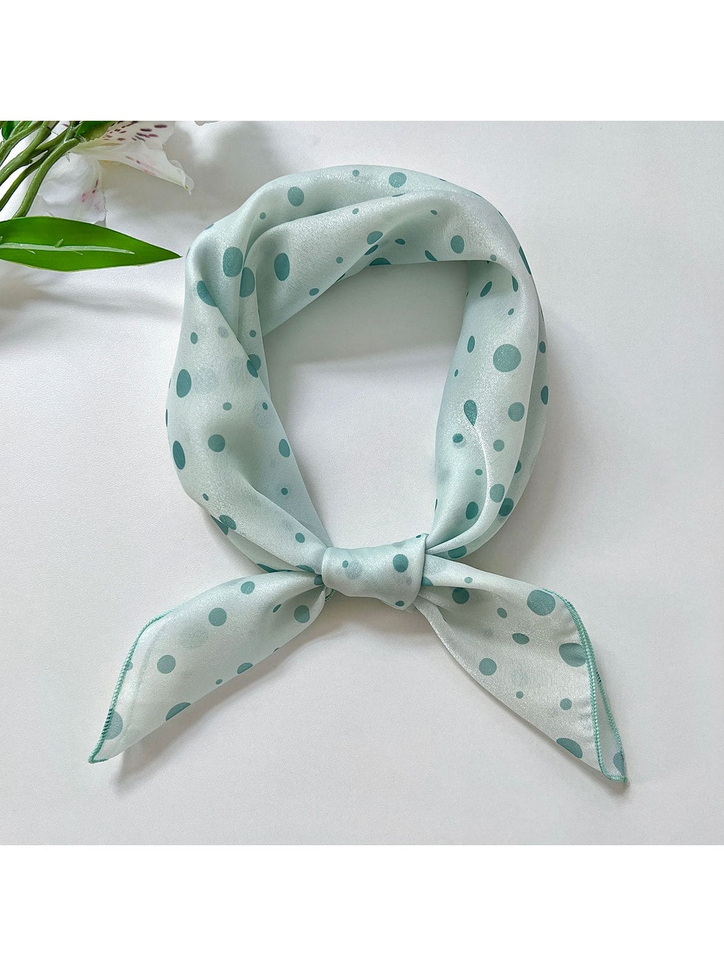 Scarvii - Sweet Polka Dot Printed Square Scarf