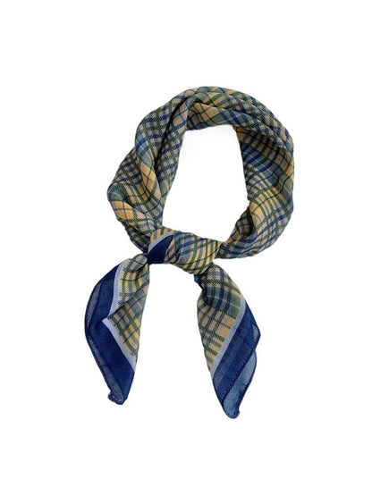 Scarvii - Vintage Classic Stripe Print Square Headscarf