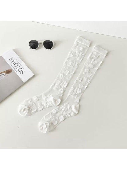 Rufia - Embroidered Floral Mesh Crew Socks product image 3