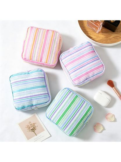 Cosbai - Modern Striped Pattern Zip Pouch