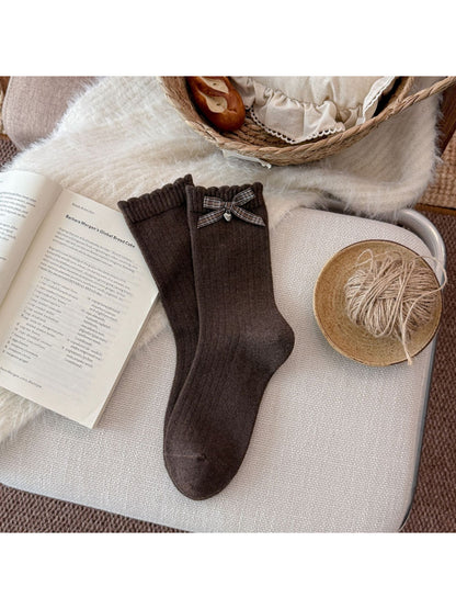 Rufia - Bow Detail Mixed Pattern Crew Socks