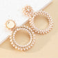 Earwish - Boho Beige Beaded Hoop Earrings - Classic & Elegant