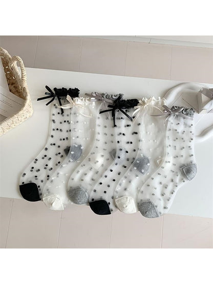 Rufia - Sweet Bow Detail Sheer Socks