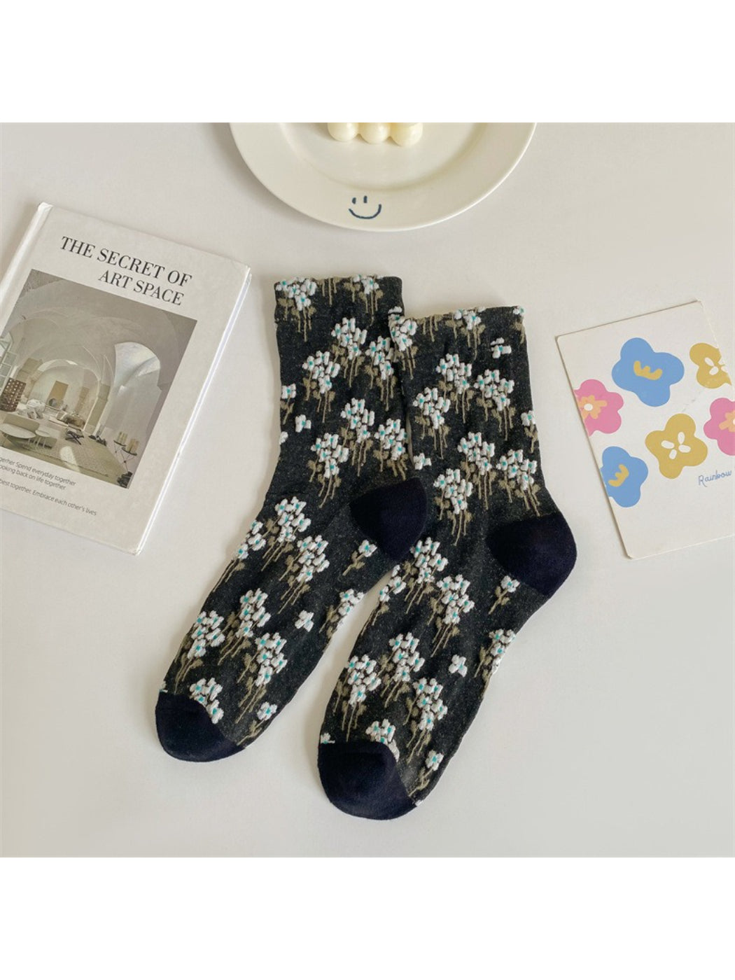 Rufia Bloom Cluster Jacquard Crew Socks product image 4