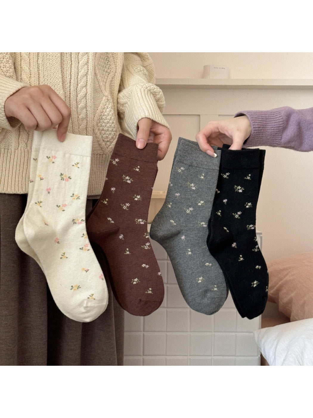 Rufia - Everyday Floral Knit Crew Socks product image 1