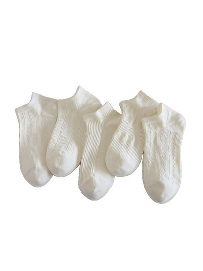 Rufia - Simple White Ankle Casual Socks