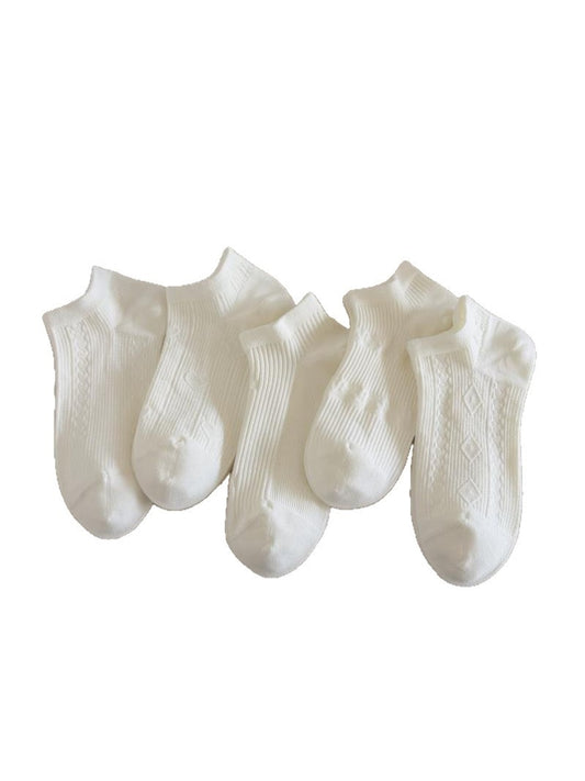 Rufia - Simple White Ankle Casual Socks