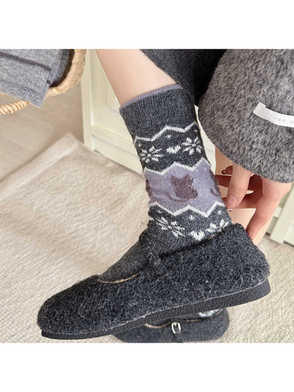 Rufia - Mixed Cat Pattern Crew Socks