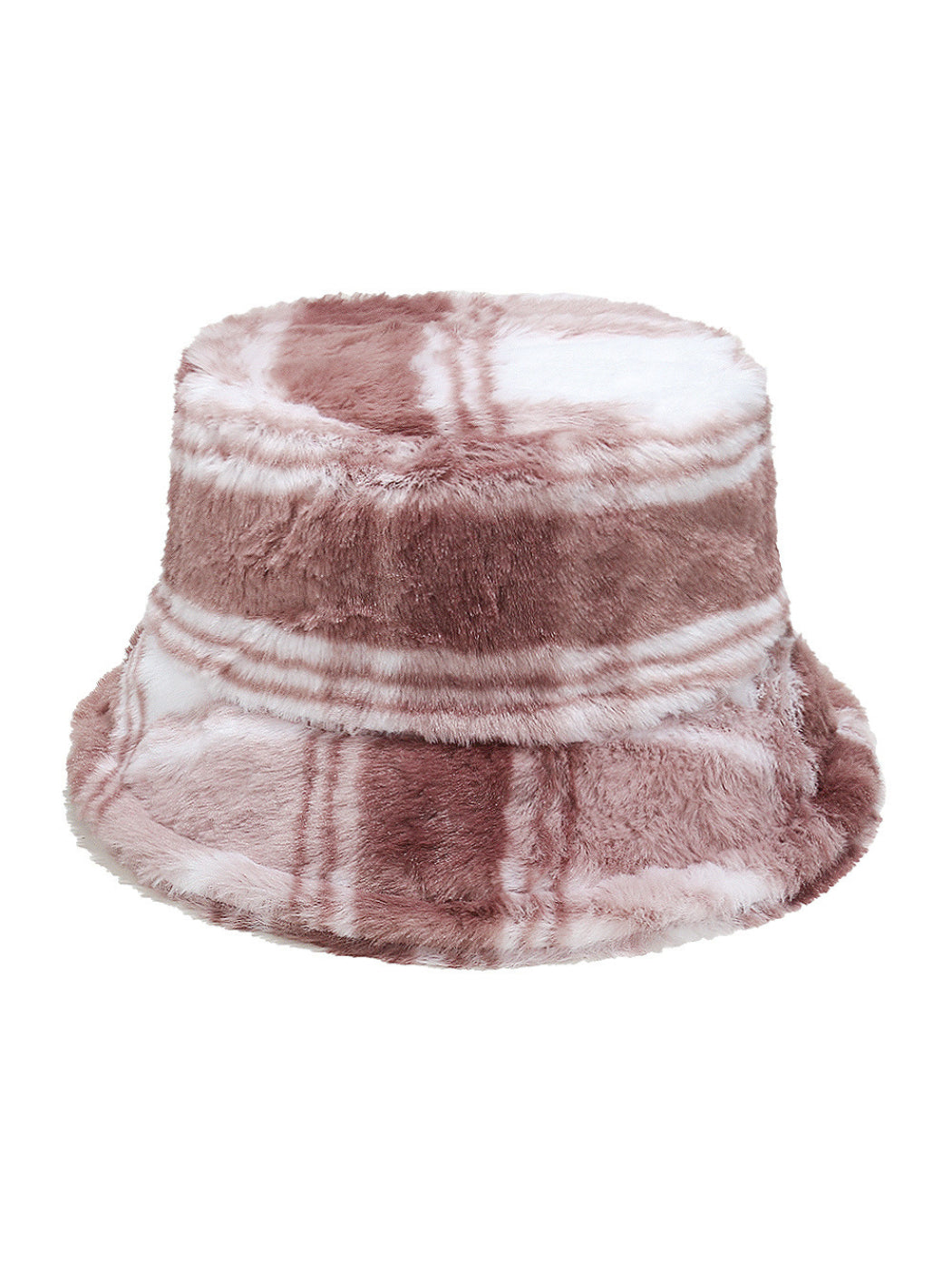 Haila Plaid Fuzzy Bucket Hat