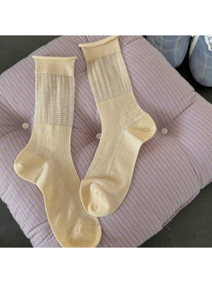 Rufia soft knit crew socks packaging showing brand label
