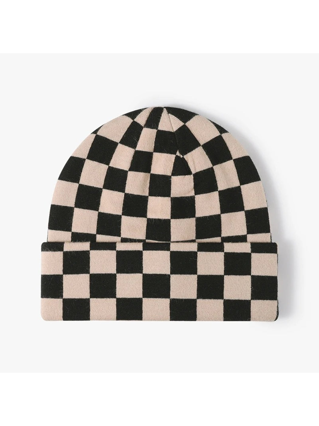 Haila - Checkerboard Cuffed Knit Beanie
