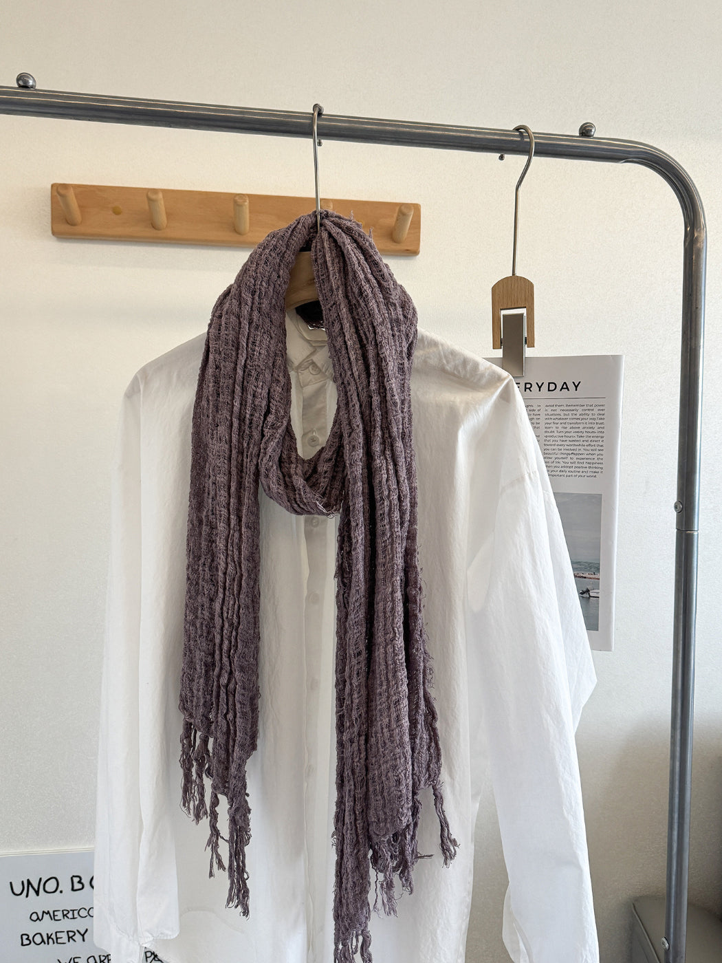 Scarvii - Fringed Crinkled Texture Scarf
